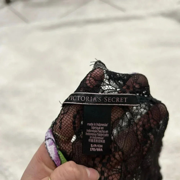 Victoria's Secret Top Womens S Multicolor Floral Satin Open Lace Back Sexy - Picture 4 of 6